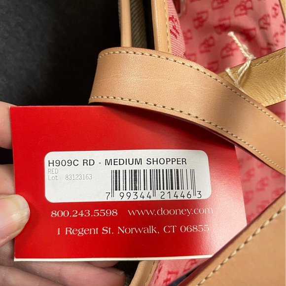 Dooney & Bourke Vintage Pink/Red Monogrammed Medium Shopper Purse Tote NWT - Picture 5 of 10